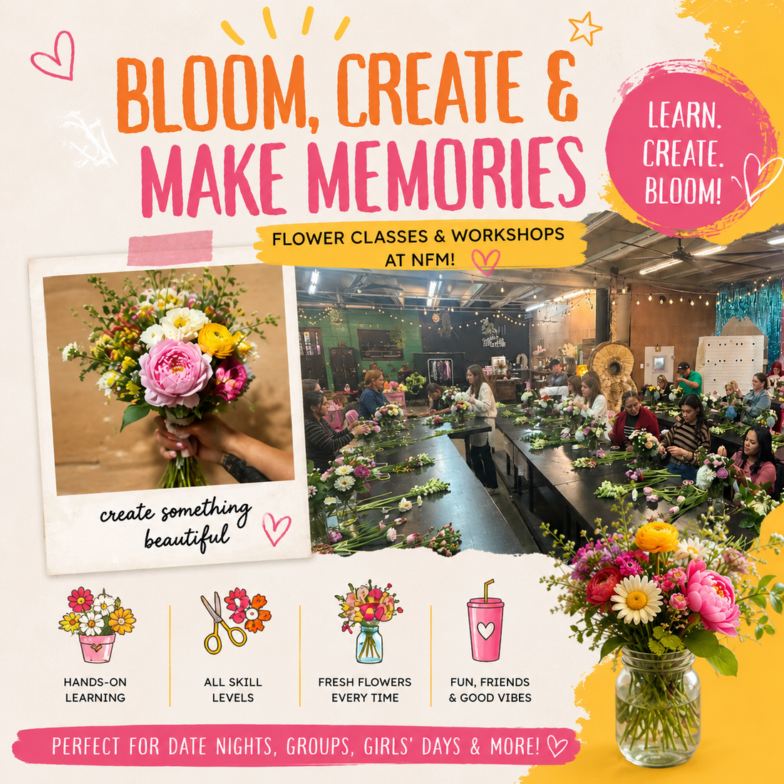 Weekly Flower Classes in Nashville: Create, Learn & Bloom at Nashville Flower Market
