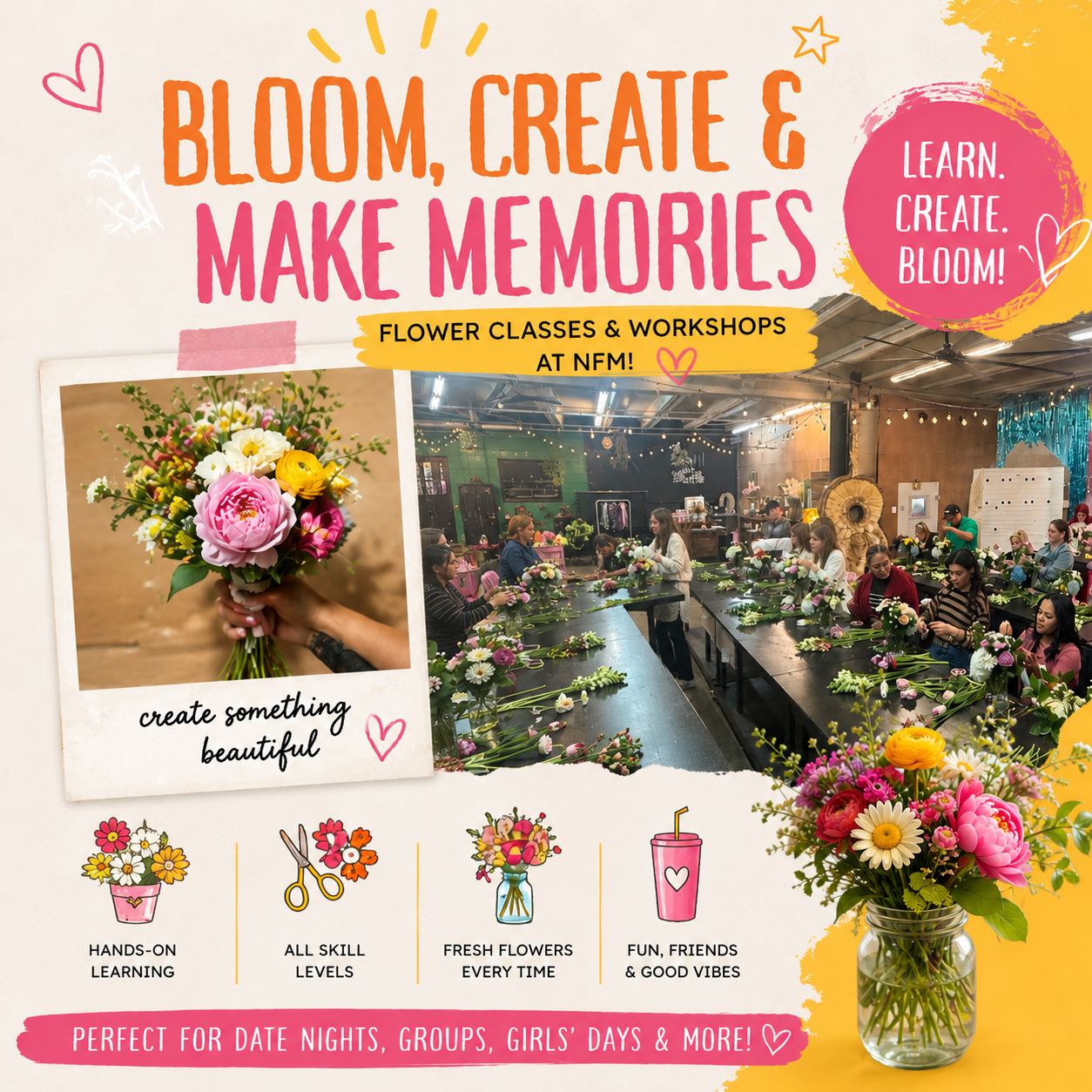 Weekly Flower Classes in Nashville: Create, Learn & Bloom at Nashville Flower Market